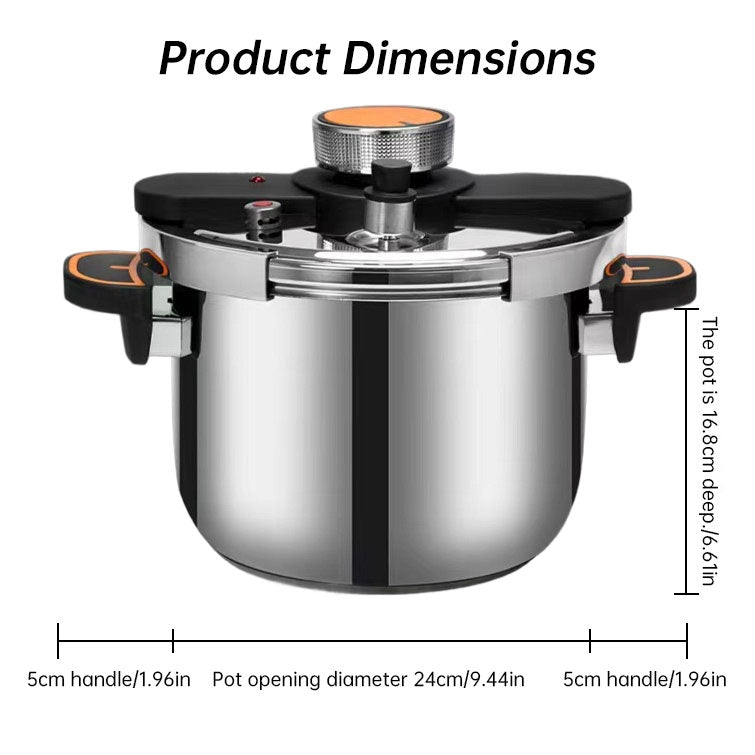 4L/6L Stainless Steel Pressure Cooker, Multi-functional Explosion-proof Pressure Pot for Gas Stove, Electric P
