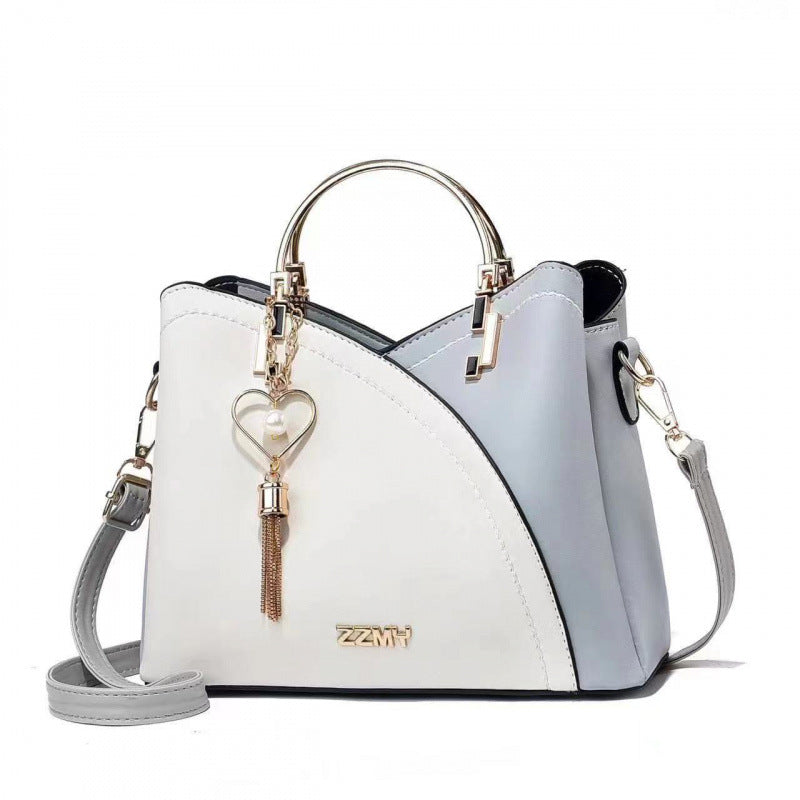 Color-blocked large-capacity shoulder bag with high-quality crossbody design