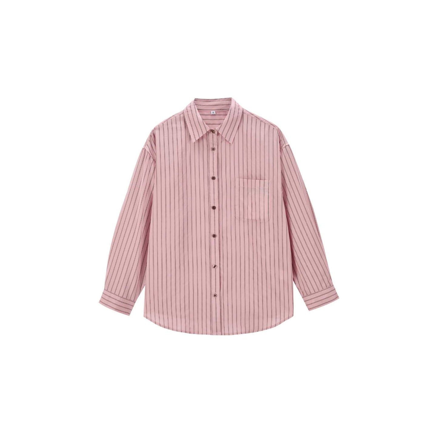 Casual Loose Fit Stripe Long Sleeve Shirt Men Minimalist Commute Top