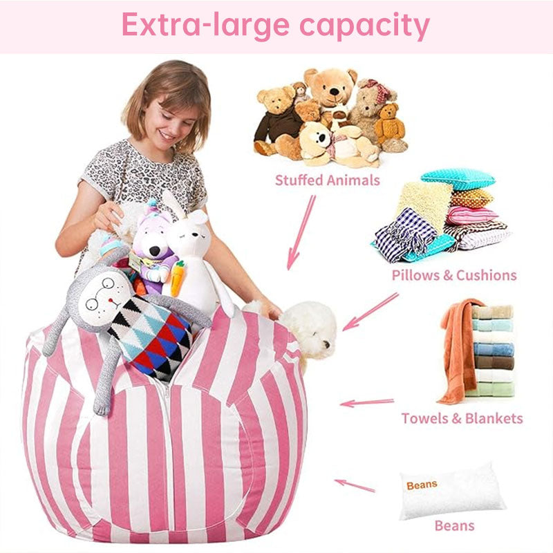 Kids' Beanbag Chair & Plush Toy Set | Premium Cotton Canvas for Cozy Playtime Comfort