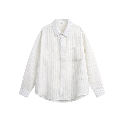 Long Sleeve Shirt Men's Loose Turn-Down Collar Casual Shirt