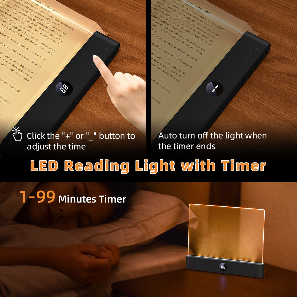 1200mAh battery + 3 color temperatures + brightness adjustment + timer off LED Reading Light  USB Powered Night Light