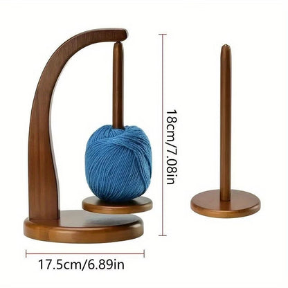 Magnetic Levitation Wool Winder, Portable Hand Spun Yarn Spinner, Manual Crochet Thread Support with Rotating Wooden Stand
