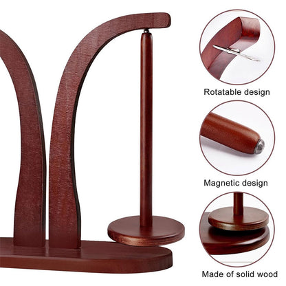 Magnetic Levitation Wool Winder, Portable Hand Spun Yarn Spinner, Manual Crochet Thread Support with Rotating Wooden Stand