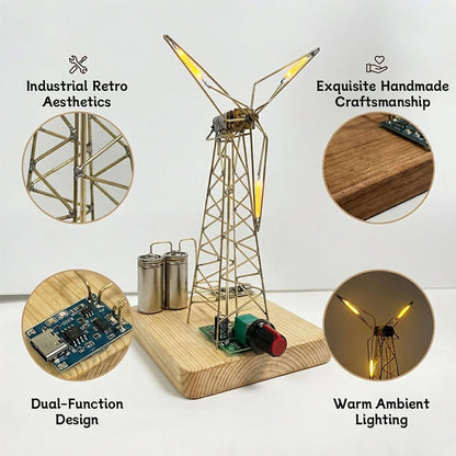 Windmill Rotary Art Mechanical Night Light, Anti-Glare Desk/Bedside Lamp with Rotating , Girlfriend Gift