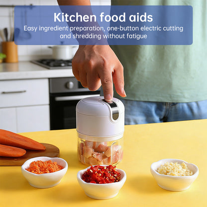 Mini Automatic Portable Food Processor, Triple Blade, USB 250 mL Electric Bivolt