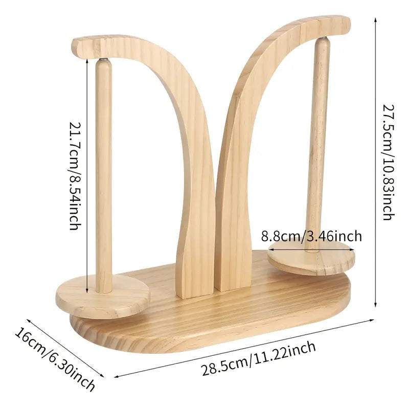 Magnetic Levitation Wool Winder, Portable Hand Spun Yarn Spinner, Manual Crochet Thread Support with Rotating Wooden Stand