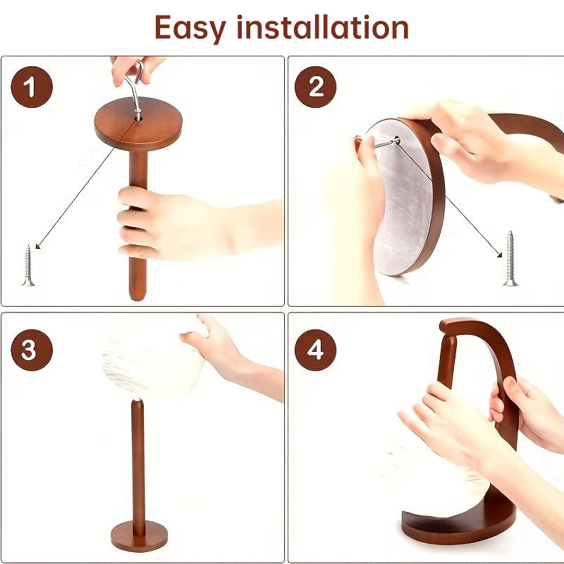 Magnetic Levitation Wool Winder, Portable Hand Spun Yarn Spinner, Manual Crochet Thread Support with Rotating Wooden Stand