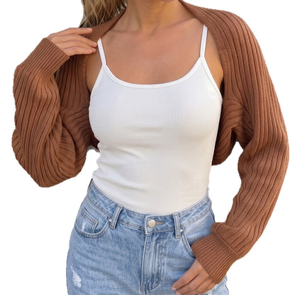 Women's Irregular Shoulder Shawl Casual Knit Cardigan Sweater