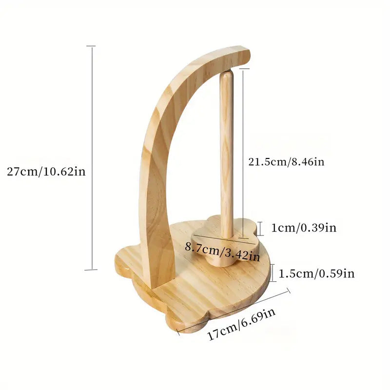 Magnetic Levitation Wool Winder, Portable Hand Spun Yarn Spinner, Manual Crochet Thread Support with Rotating Wooden Stand