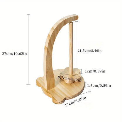 Magnetic Levitation Wool Winder, Portable Hand Spun Yarn Spinner, Manual Crochet Thread Support with Rotating Wooden Stand