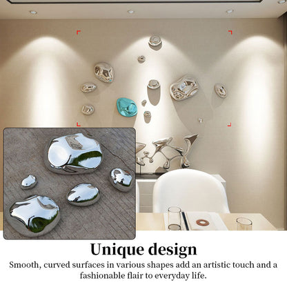 Abstract 3D Stone Wall Sculpture – Electroplated Rock Texture Wall Art