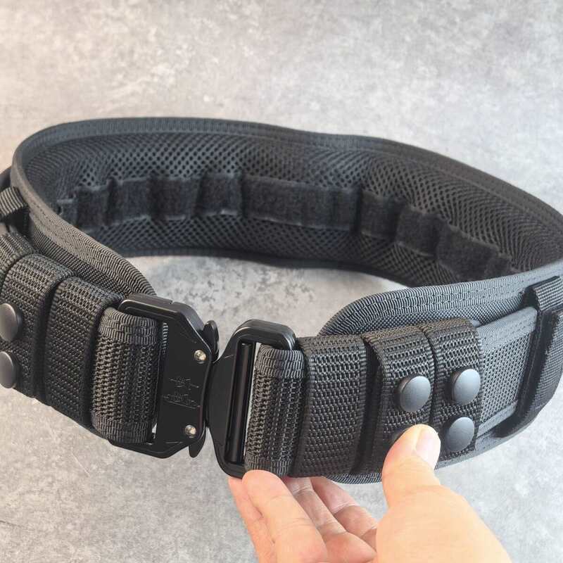 Tactical Alloy Buckle Belt - Black Multifunctional Outdoor Belt for Men, Extended Training Belt
