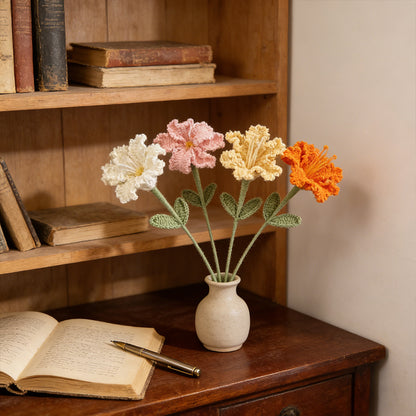 Adorable Crochet Flower Bouquet, Handmade Wedding & Home Decor, Perfect Mother's Day Gift