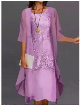 Elegant Lace Chiffon Dress Set