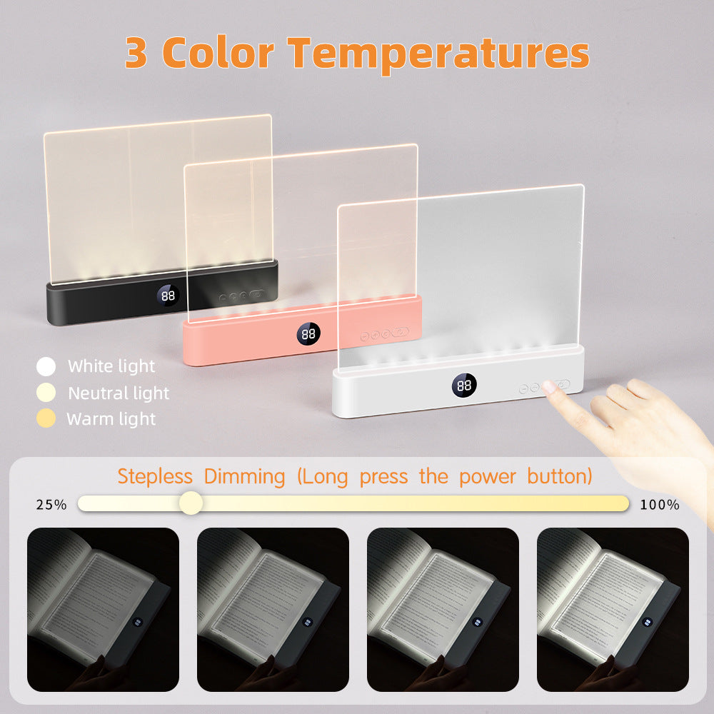 1200mAh battery + 3 color temperatures + brightness adjustment + timer off LED Reading Light  USB Powered Night Light
