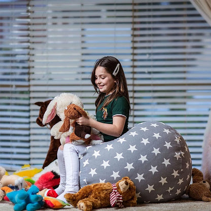 Kids' Beanbag Chair & Plush Toy Set | Premium Cotton Canvas for Cozy Playtime Comfort
