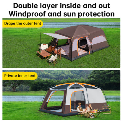 4-6 Person Family Camping Tent, Waterproof Portable Tent with Carry Bag for Car Camping