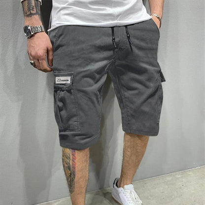 Men's Cargo Loose Straight-Leg Trendy Beach Mid-Length Pants