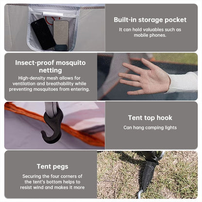 3-12 Person Double Layer 2-Bedroom Family Tunnel Camping Tent Waterproof Windproof UV Resistant for Outdoor Hiking & Camping