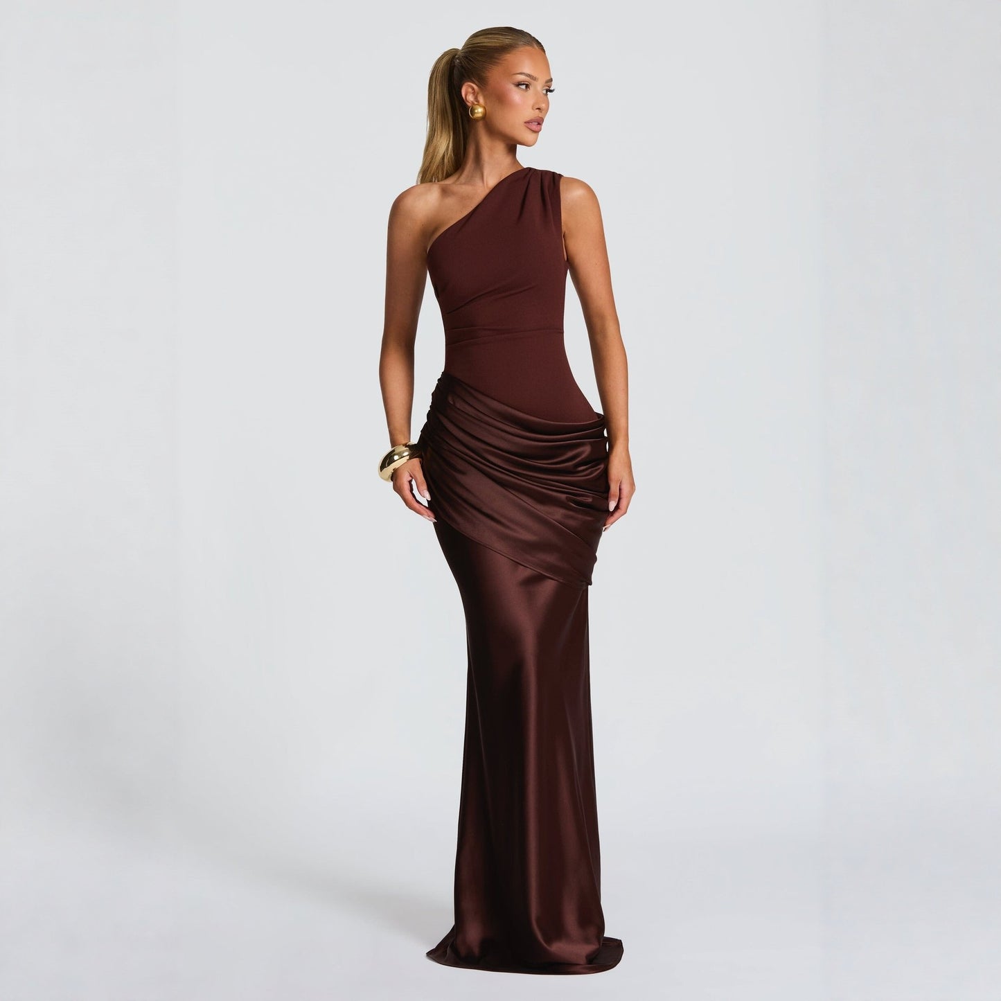 Casual Long Sleeve Fitted Pure Color Strap Bodycon Dress