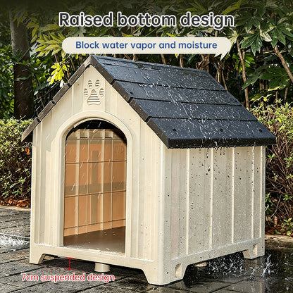 Heavy Duty Outdoor Dog House - 4 Season Insulated Shelter Waterproof & Anti-UV Kennel for All Size Dogs