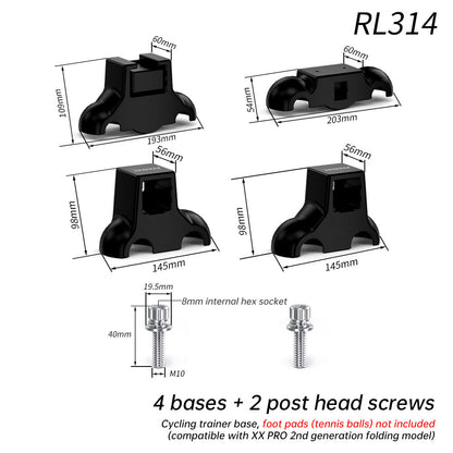 RISK Cycling Bike Damping Pads, Smart Trainer Support Base, Tennis Ball Feet for X2 / X2 MAX / XX PRO.