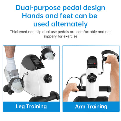 Space Saving Home Cycling Bike with LCD Monitor, Adjustable Resistance, Arm & Leg Workouts, Black/Silver