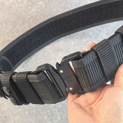 Tactical Alloy Buckle Belt - Black Multifunctional Outdoor Belt for Men, Extended Training Belt