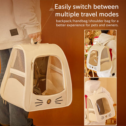 Pet Carrier Backpack, Travel Bag for Small Dogs and Cats, Breathable Mesh Car & Outdoor Carrier