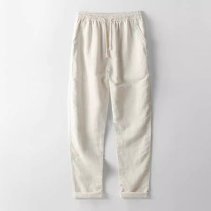 Men's Stand Collar Slim Fit Linen-Cotton Suit Set
