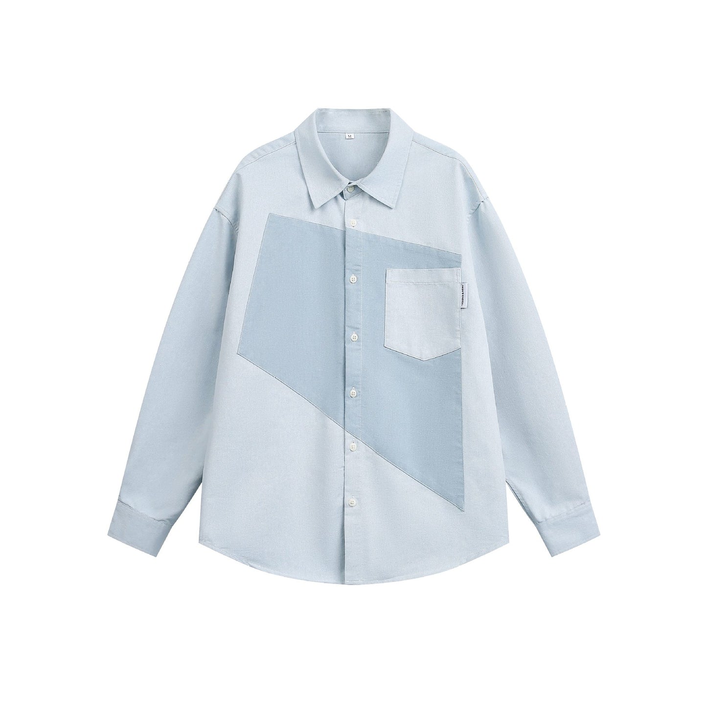 Unique Color-Blocking Loose Casual Long Sleeve Shirt