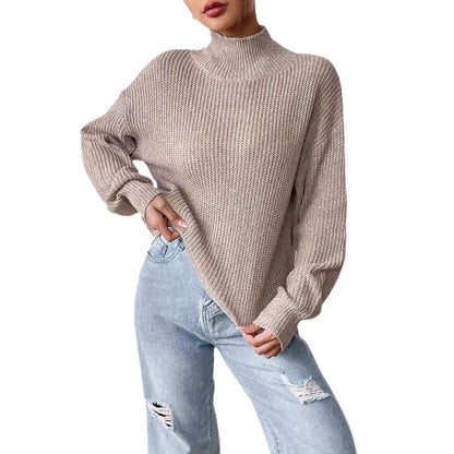 Women's Clothing Semi-high Neck Pullover Sweater