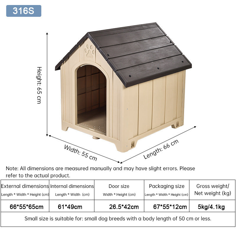 Heavy Duty Outdoor Dog House - 4 Season Insulated Shelter Waterproof & Anti-UV Kennel for All Size Dogs