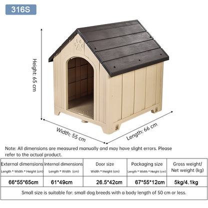 Heavy Duty Outdoor Dog House - 4 Season Insulated Shelter Waterproof & Anti-UV Kennel for All Size Dogs