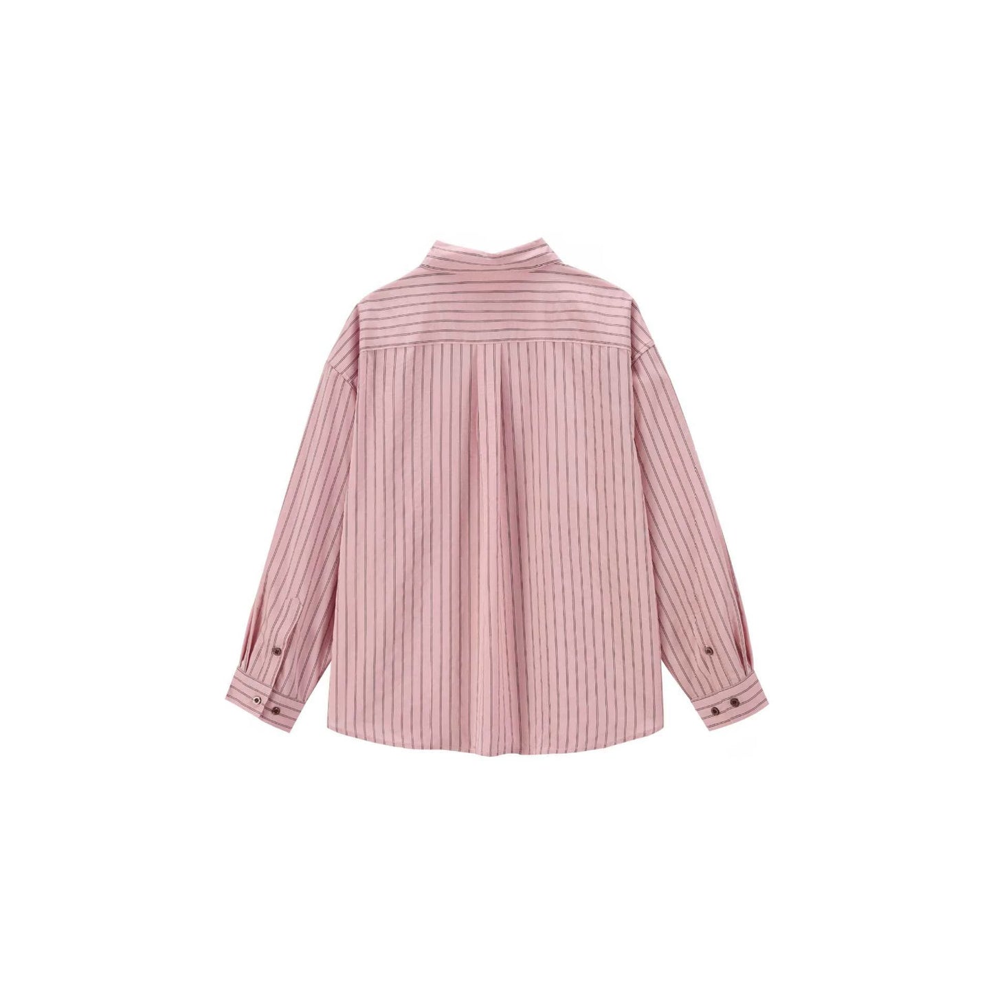 Casual Loose Fit Stripe Long Sleeve Shirt Men Minimalist Commute Top