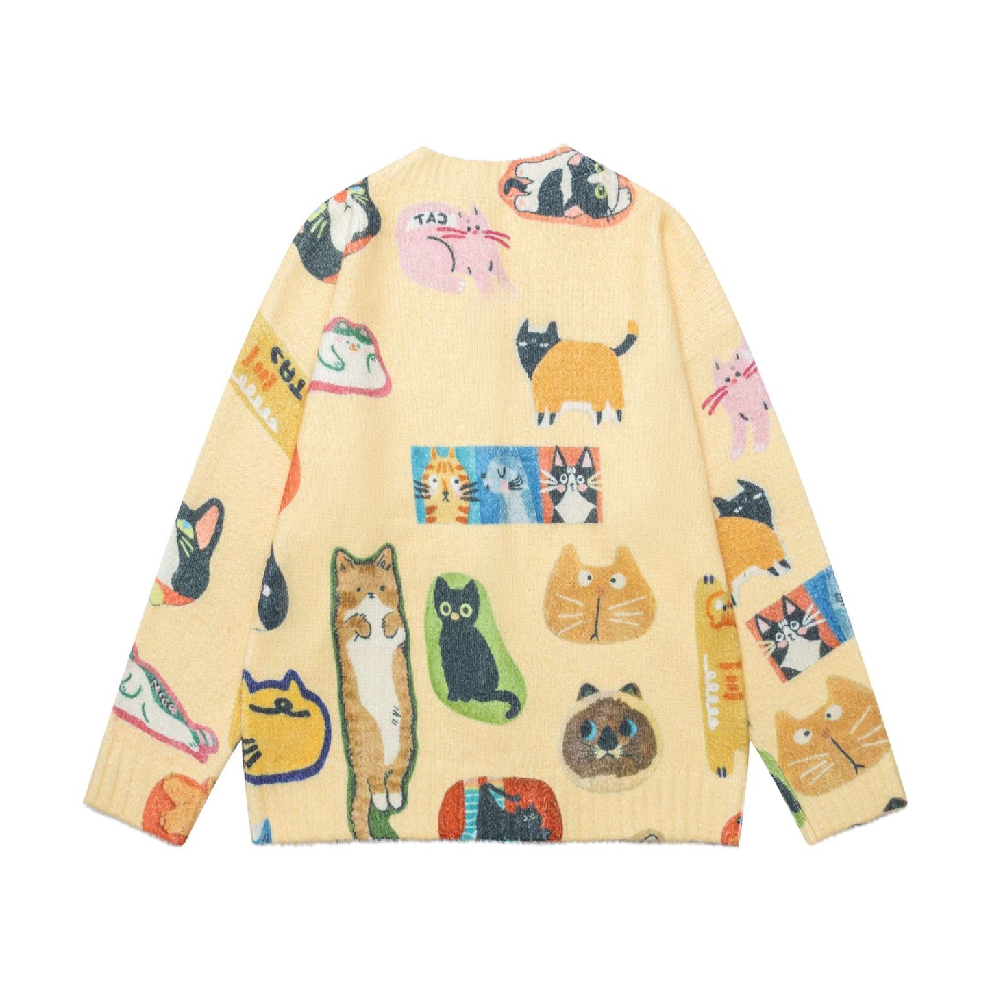 Hand drawn graffiti cat coat