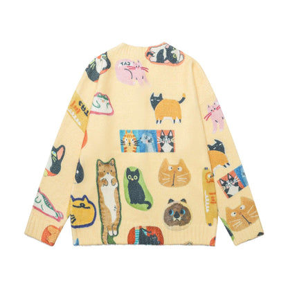 Hand drawn graffiti cat coat