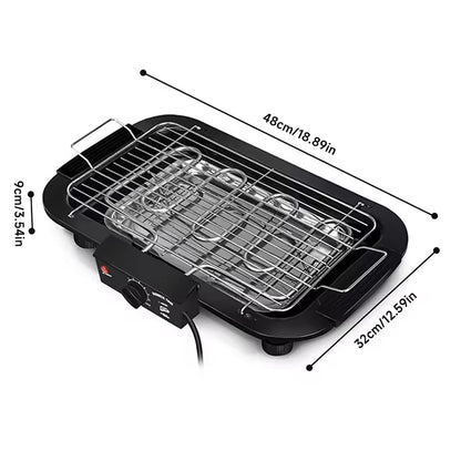 Portable Stainless Steel Electric Grill | 6 Heat Levels | Ideal for Indoor Cooking, Outdoor Camping & Home Parties