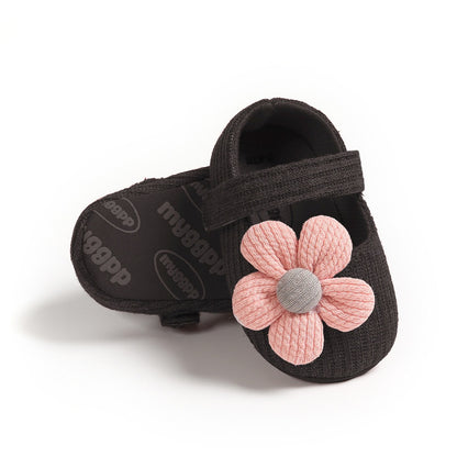 Cute Flower Design Soft Sole Baby Shoes for Toddlers, Breathable Cloth Shoes