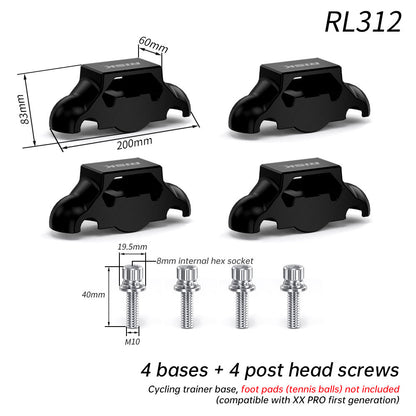 RISK Cycling Bike Damping Pads, Smart Trainer Support Base, Tennis Ball Feet for X2 / X2 MAX / XX PRO.