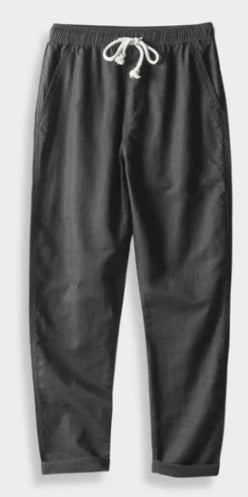 Men's Stand Collar Slim Fit Linen-Cotton Suit Set