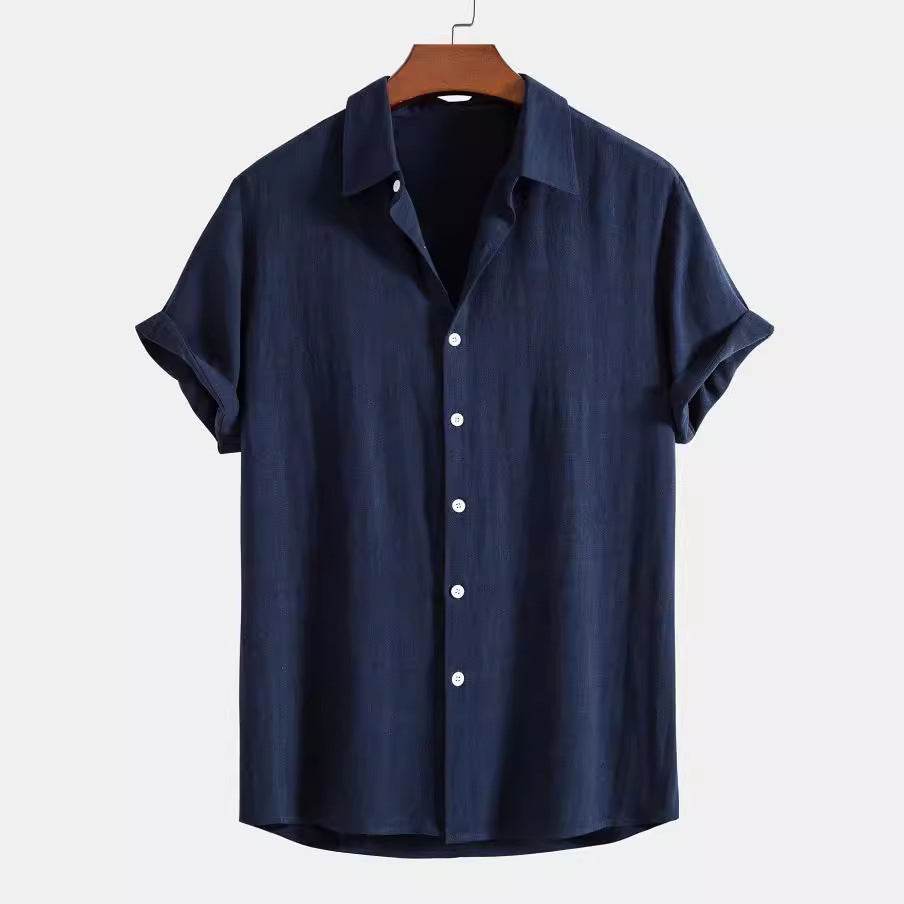 Men's Stand Collar Slim Fit Linen-Cotton Suit Set