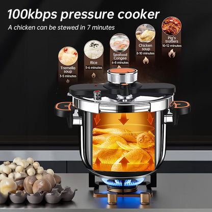 4L/6L Stainless Steel Pressure Cooker, Multi-functional Explosion-proof Pressure Pot for Gas Stove,  Electric P