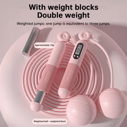 Intelligent Counting Jump Rope - with LCD Display for Home Gym Fitness for Adult, Men, Women & Kids