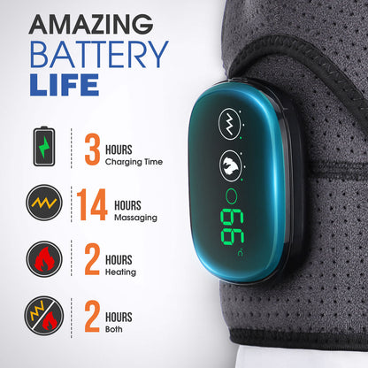 Massage Shoulder Support with Touchscreen Controller, Rechargeable Vibrating Heat Therapy Shoulder Massager Belt