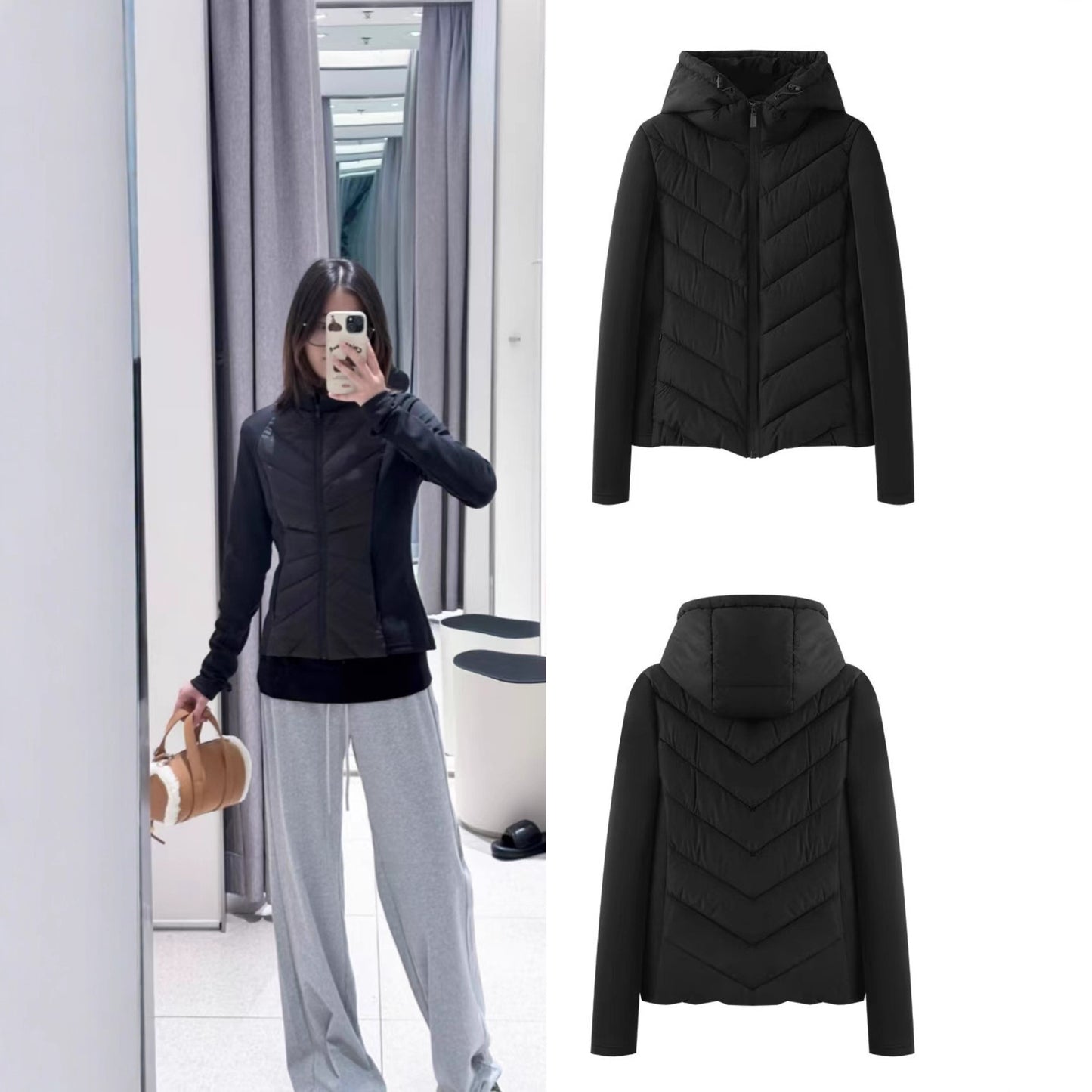 Slim Fit Lightweight Cotton Jacket with Hood for Women