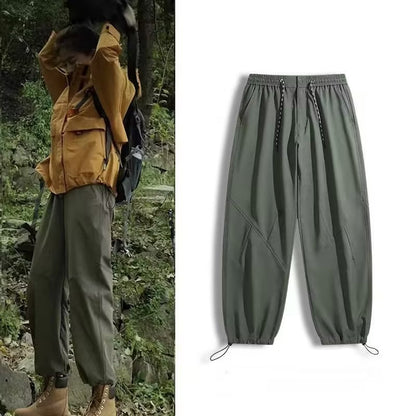Casual Cargo Pants for Women and Men, Drawstring Waist