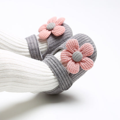 Cute Flower Design Soft Sole Baby Shoes for Toddlers, Breathable Cloth Shoes
