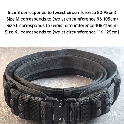 Tactical Alloy Buckle Belt - Black Multifunctional Outdoor Belt for Men, Extended Training Belt